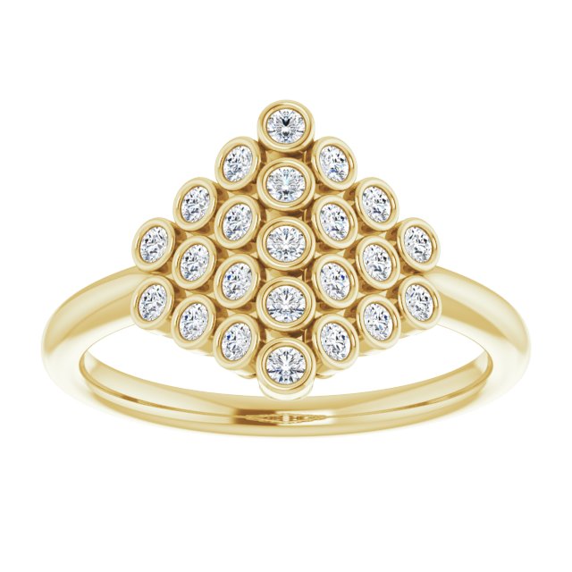 Diamond Bezel-Set Cluster Ring