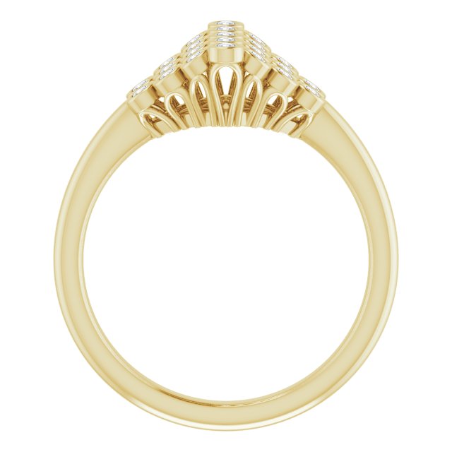 Diamond Bezel-Set Cluster Ring