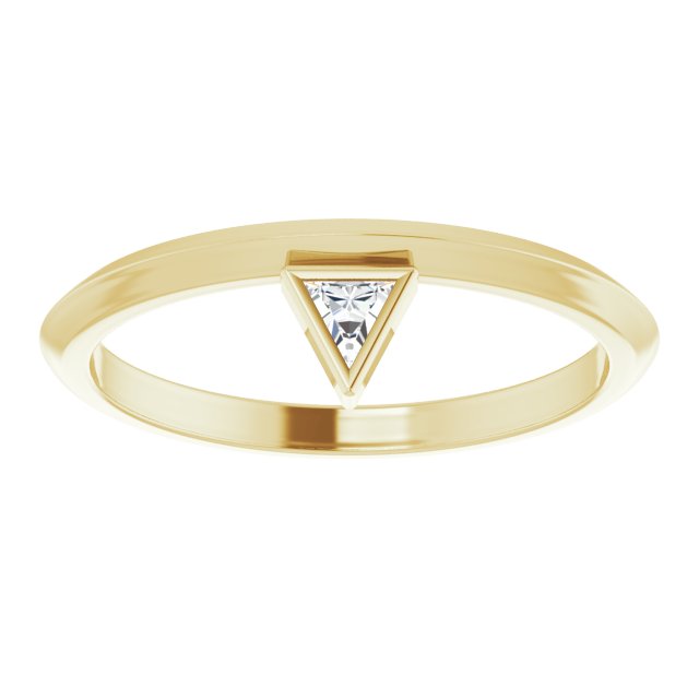 Triangle Diamond Stackable Gold Ring