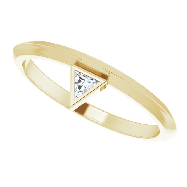 Triangle Diamond Stackable Gold Ring