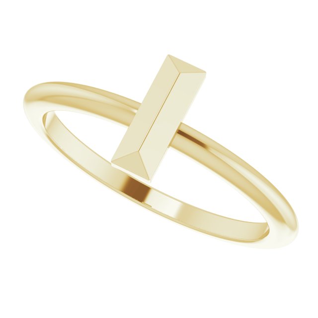 Stackable Bar Yellow Gold Ring