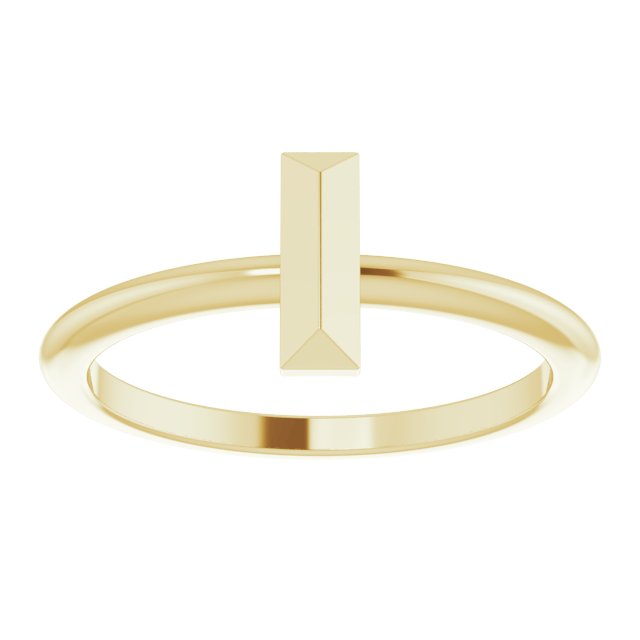 Stackable Bar Yellow Gold Ring