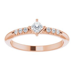 Tiny Square Diamond Stackable Ring