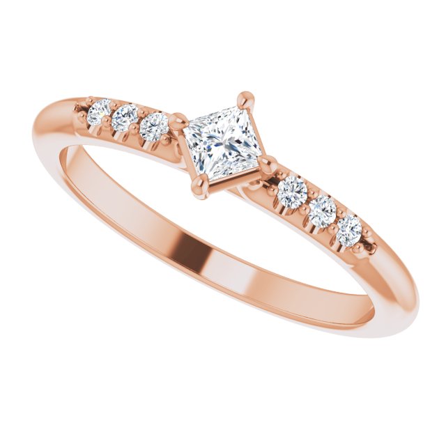 Tiny Square Diamond Stackable Ring