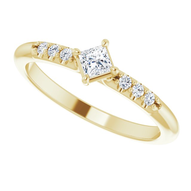Tiny Square Diamond Stackable Ring