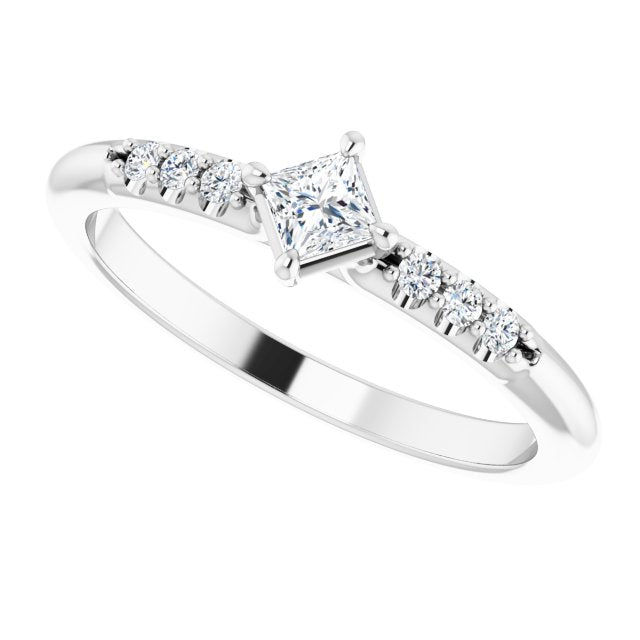 Tiny Square Diamond Stackable Ring