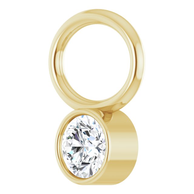 Natural Round Diamond Hoop Dangle