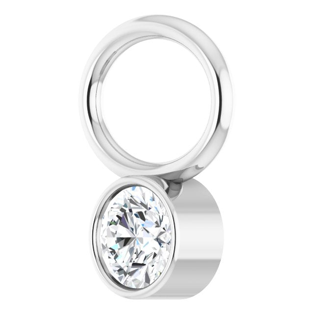 Natural Round Diamond Hoop Dangle