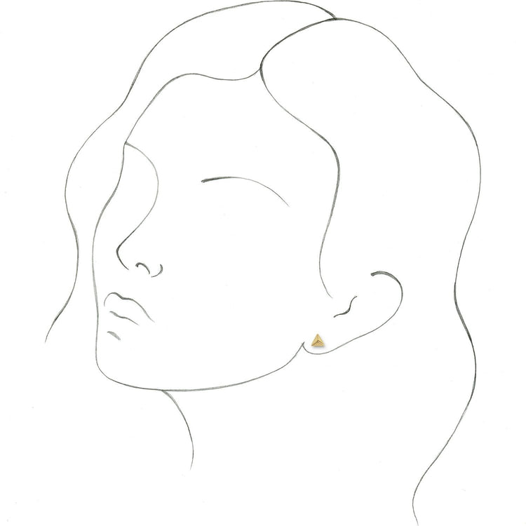 Pyramid Gold Earring