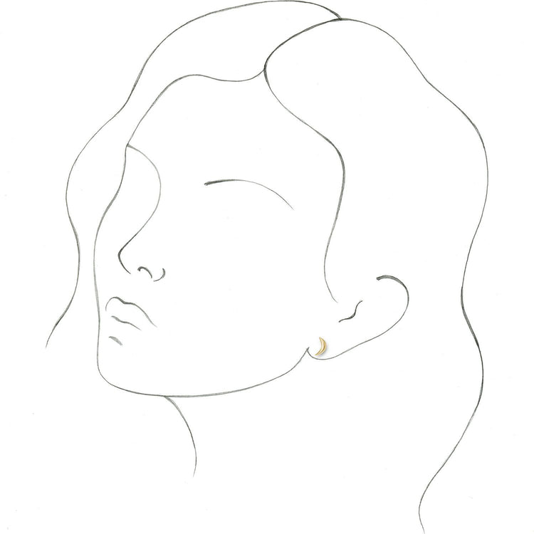 Crescent Moon Gold Stud Earrings