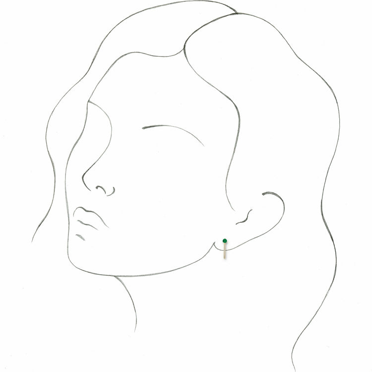 Emerald + Natural Diamond Hoop Earrings