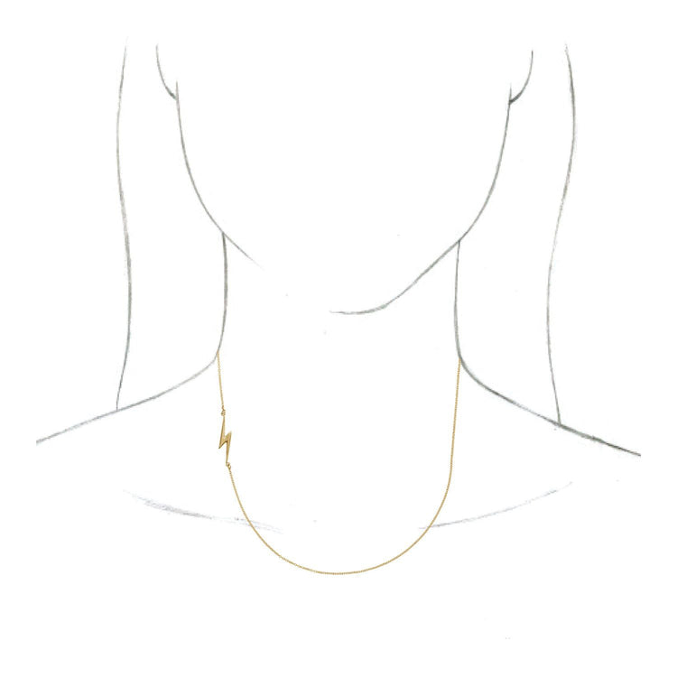 Blue Rubi Gold Lightning Bolt Necklace