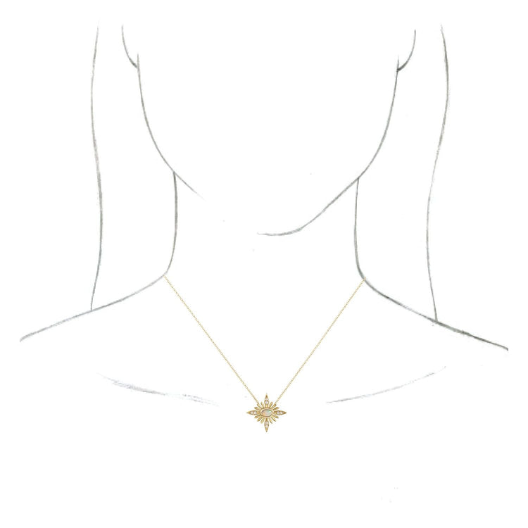 Blue Rubi Yellow Ethiopian Opal + Diamond Celestial Necklace