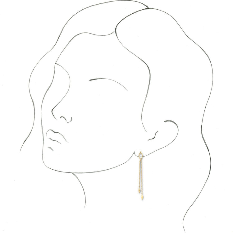 Geometric Accent Dangle Chain Earrings