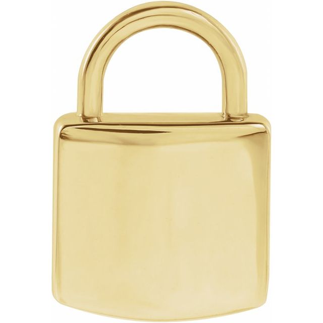Engravable 14k Gold Lock Pendant