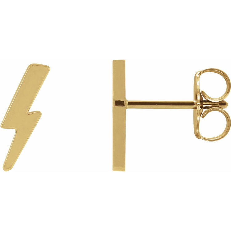 Tiny Lightning Bolt Stud Earrings