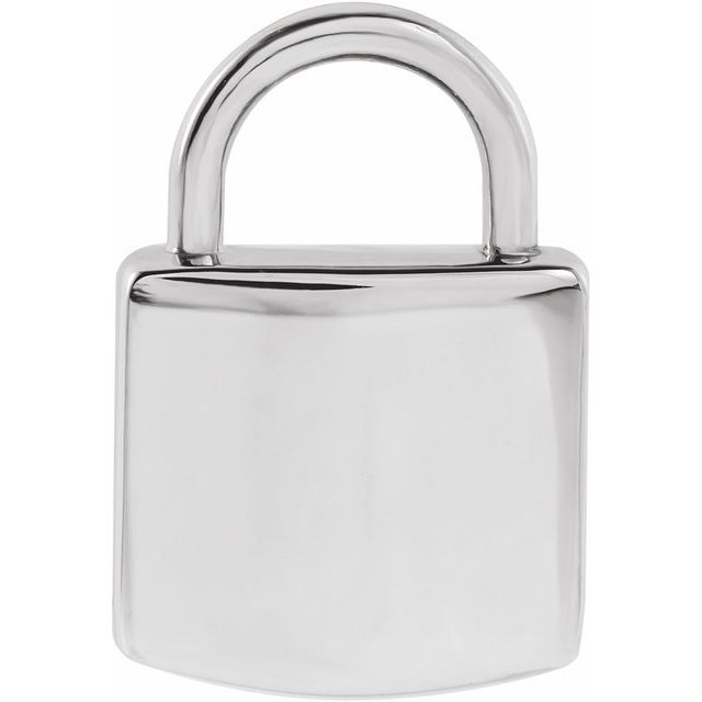 Engravable 14k Gold Lock Pendant