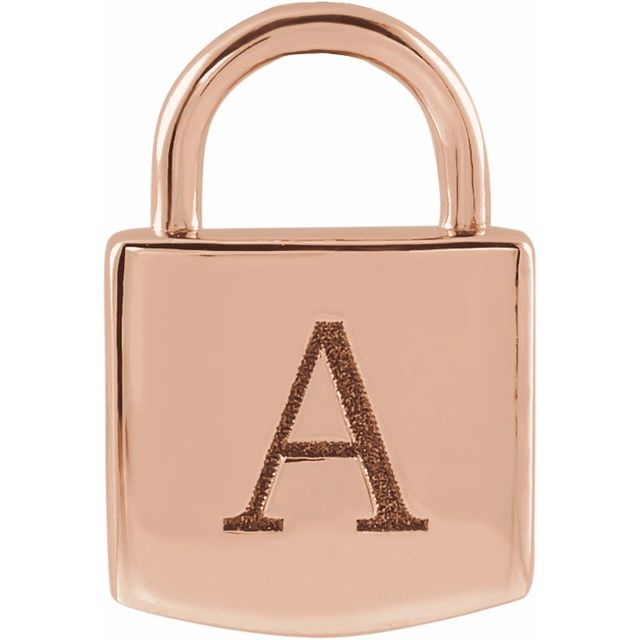 Engravable 14k Gold Lock Pendant