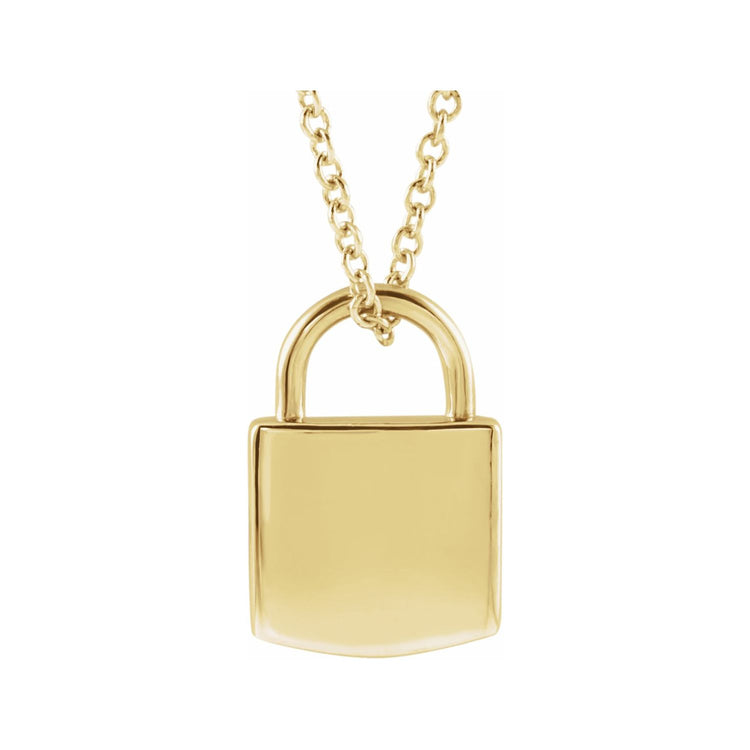 Blue Rubi Engravable Lock Necklace