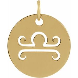 Zodiac Disc Gold Pendant