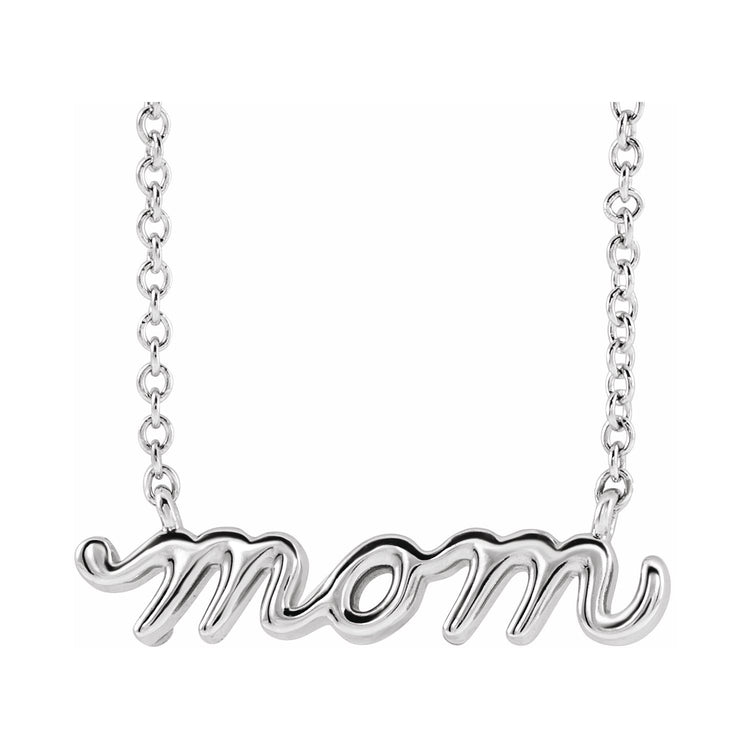 Petite Script Mom Necklace