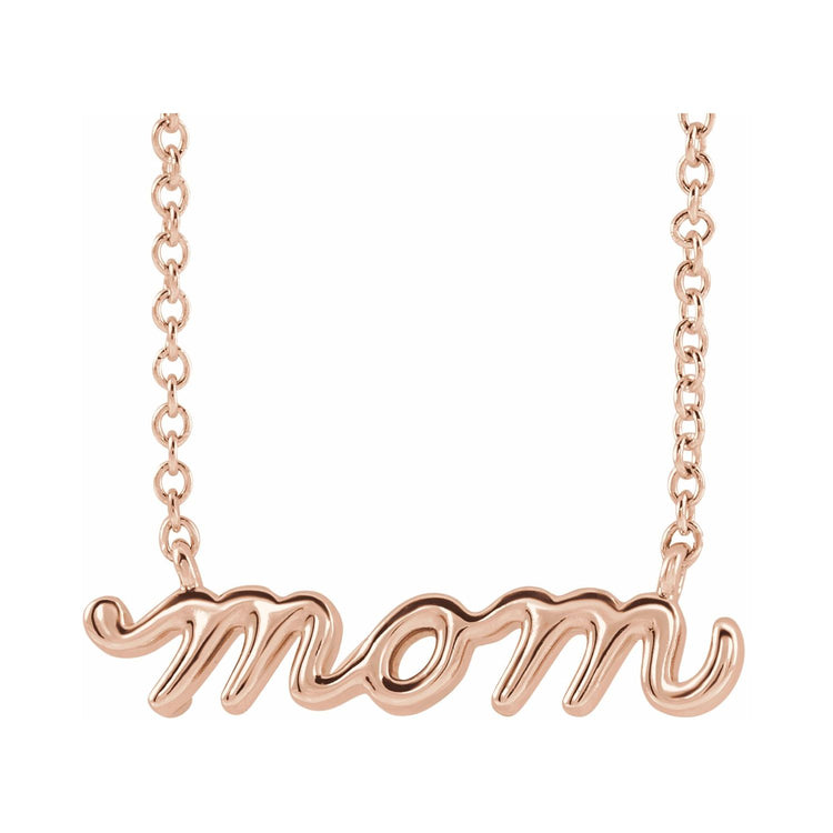 Petite Script Mom Necklace