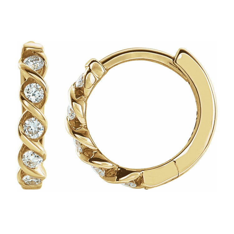 Diamond Twist Hoop Earrings