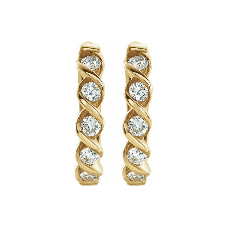 Diamond Twist Hoop Earrings