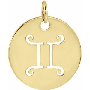 Zodiac Disc Gold Pendant