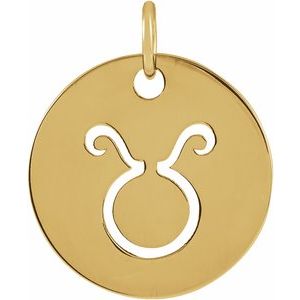 Zodiac Disc Gold Pendant
