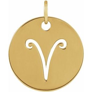 Zodiac Disc Gold Pendant