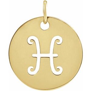 Zodiac Disc Gold Pendant