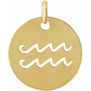 Zodiac Disc Gold Pendant