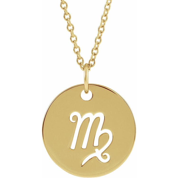 Blue Rubi Virgo Zodiac Disc Necklace