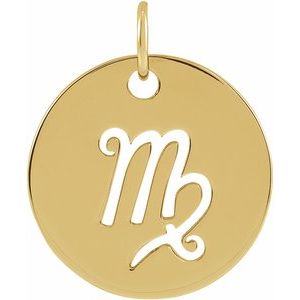 Zodiac Disc Gold Pendant