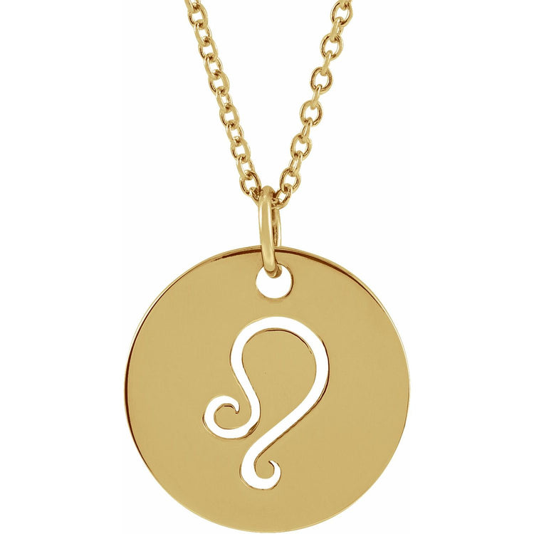 Blue Rubi Leo Zodiac Disc Necklace