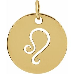 Zodiac Disc Gold Pendant
