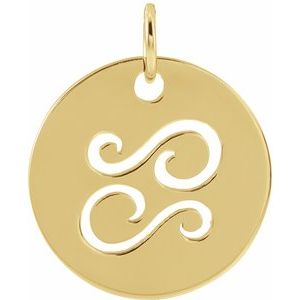 Zodiac Disc Gold Pendant
