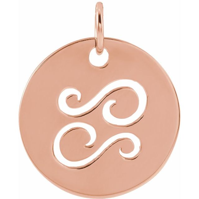 Zodiac Disc Gold Pendant
