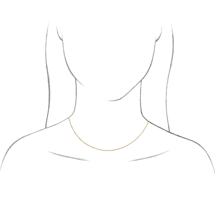 Blue Rubi 18K Yellow Gold 1 mm Solid Rope Chain