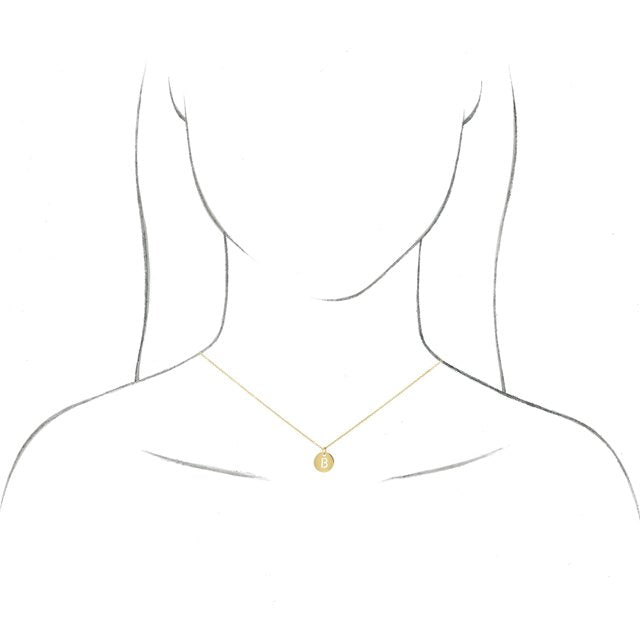 Gold Initial Disc Necklac