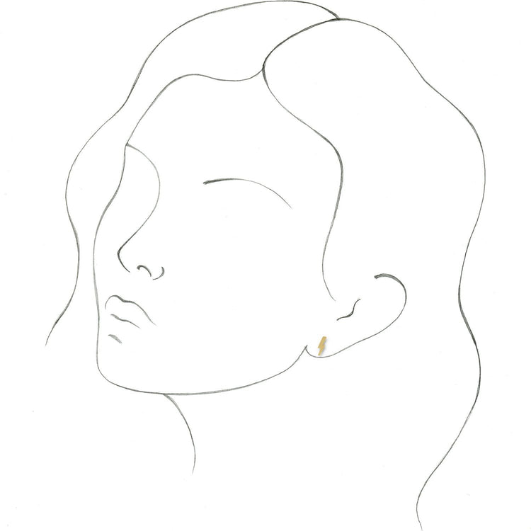 Tiny Lightning Bolt Stud Earrings