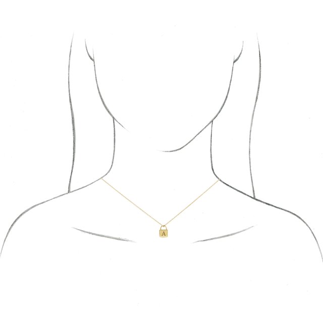 Engravable 14k Gold Lock Pendant