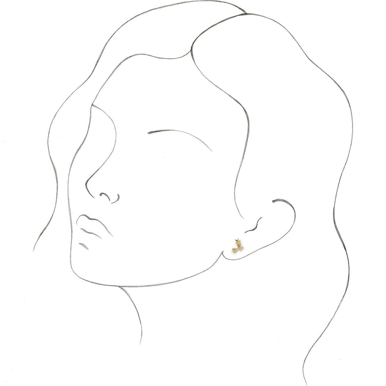 Gold Star Climber Earrings