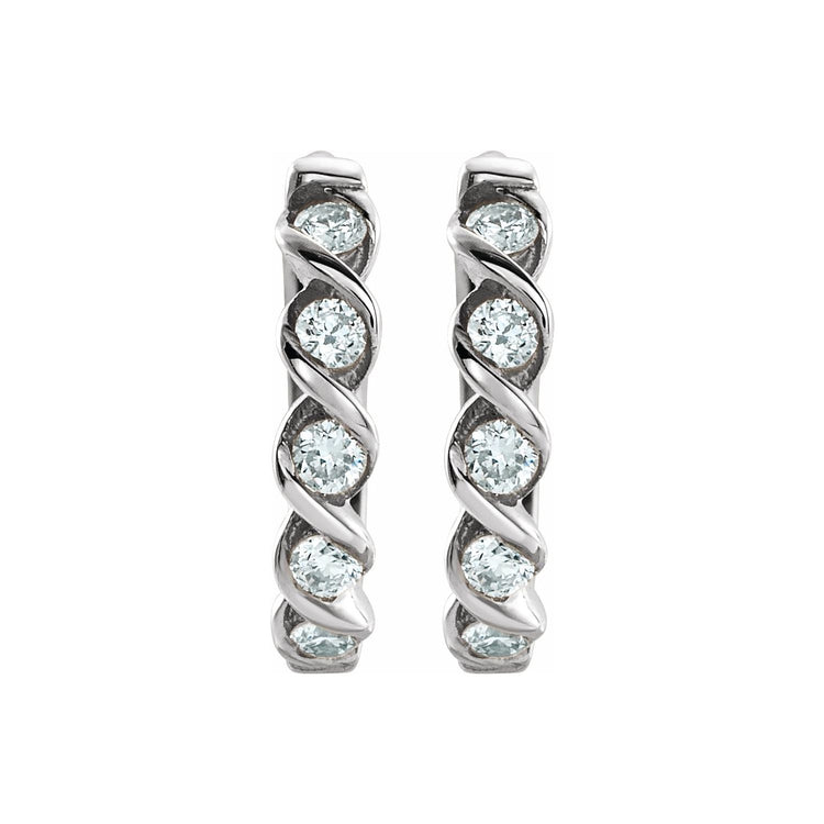 Diamond Twist Hoop Earrings
