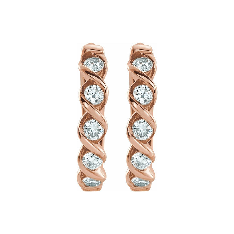 Diamond Twist Hoop Earrings