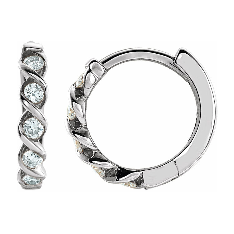 Diamond Twist Hoop Earrings