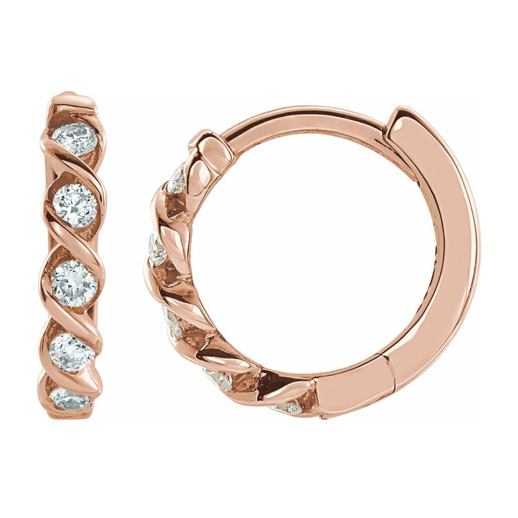Diamond Twist Hoop Earrings