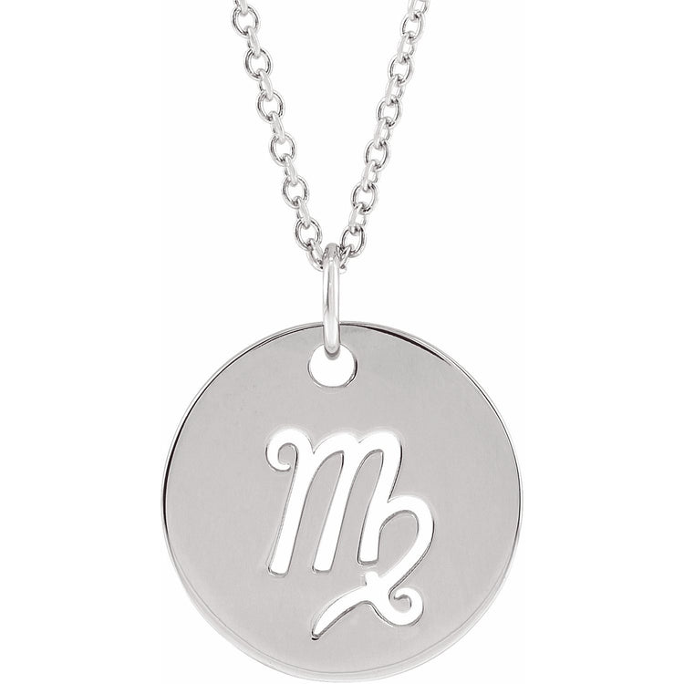 Blue Rubi Virgo Zodiac Disc Necklace
