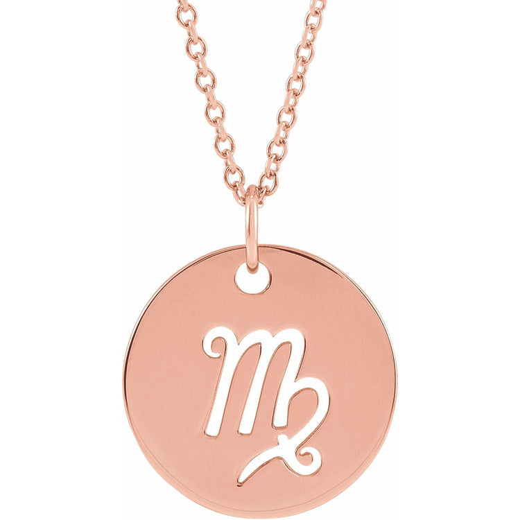 Blue Rubi Virgo Zodiac Disc Necklace
